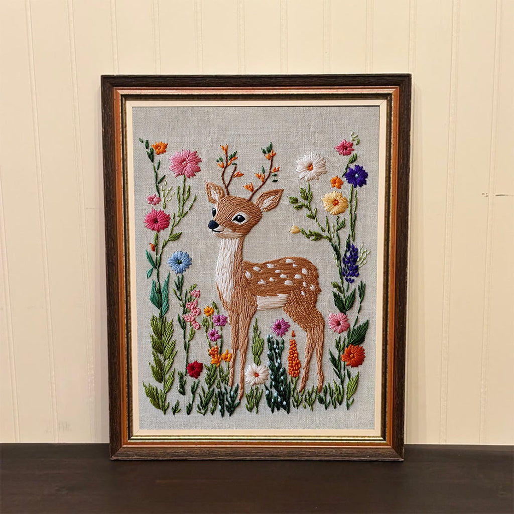 Rubbyoo Embroidery Kit-  Flowers Deer - image 2