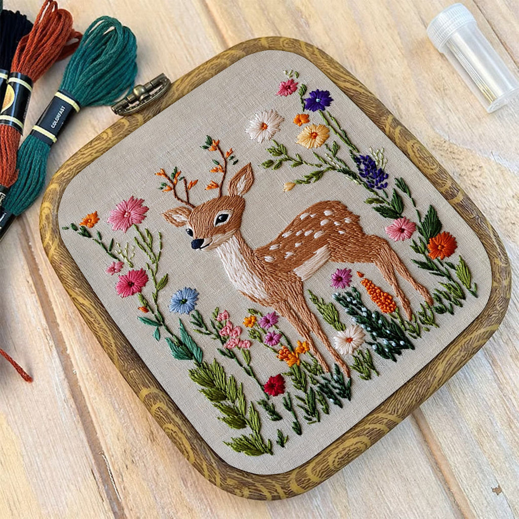Rubbyoo Embroidery Kit-  Flowers Deer - image 9