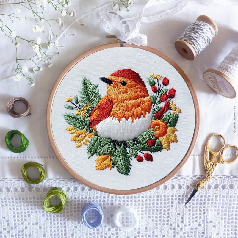 Rubbyoo Embroidery Kit - Little Robin Bird - image 7