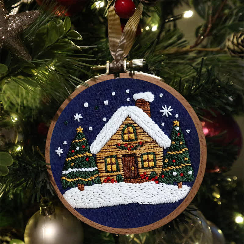 Rubbyoo Embroidery Kit -Art Winter Cottage - image 4