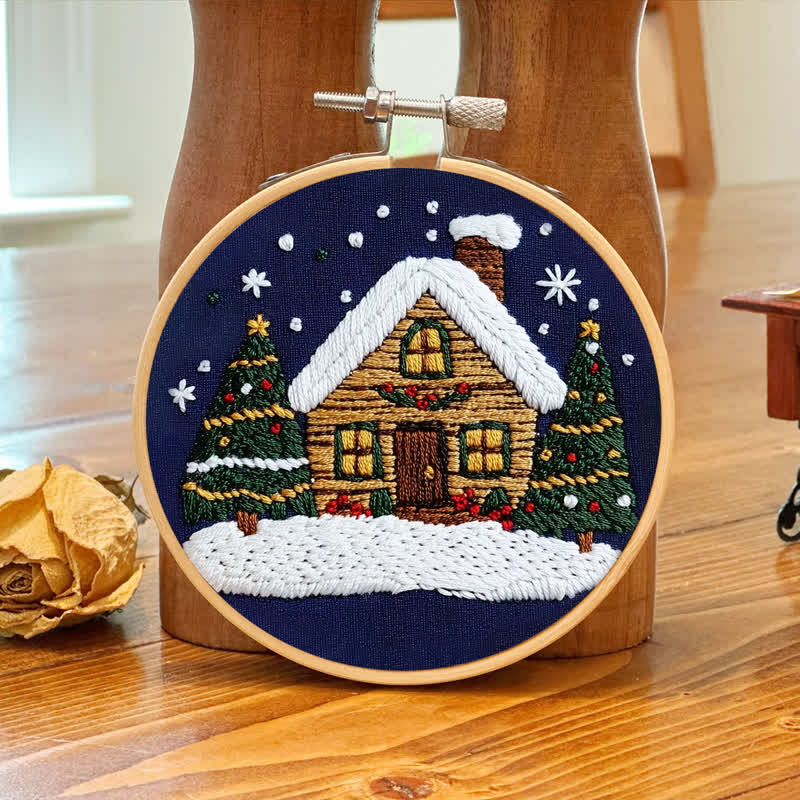Rubbyoo Embroidery Kit -Art Winter Cottage - image 6