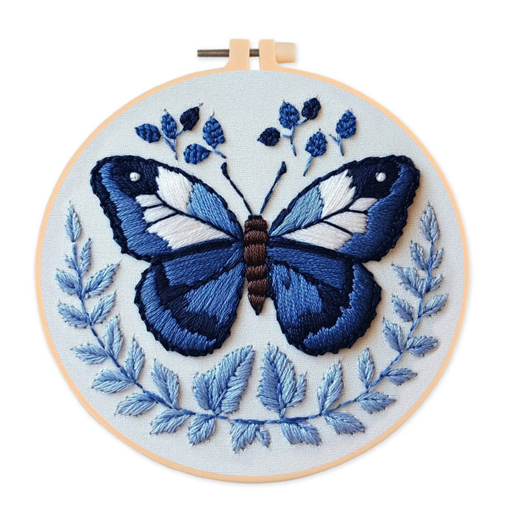 Rubbyoo Embroidery Kit - Deep Blue Butterfly - image 0