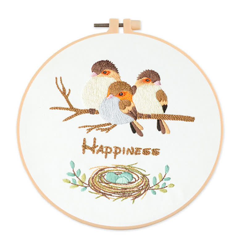 Rubbyoo Embroidery Kit - Happy Bird Family - image 1