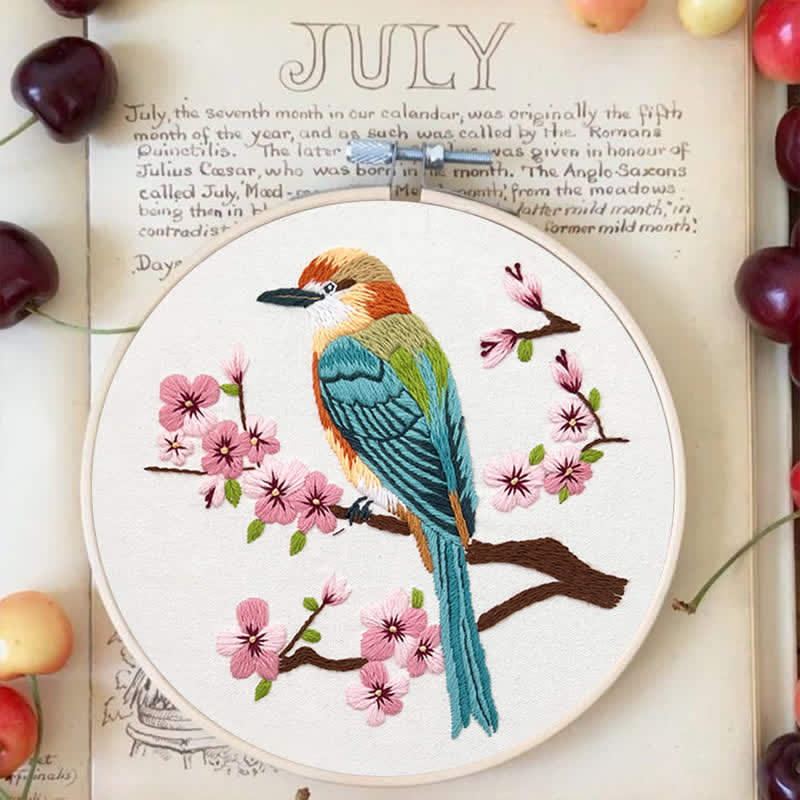 Rubbyoo Embroidery Kit - Birds On Plum Blossom Branch - image 6