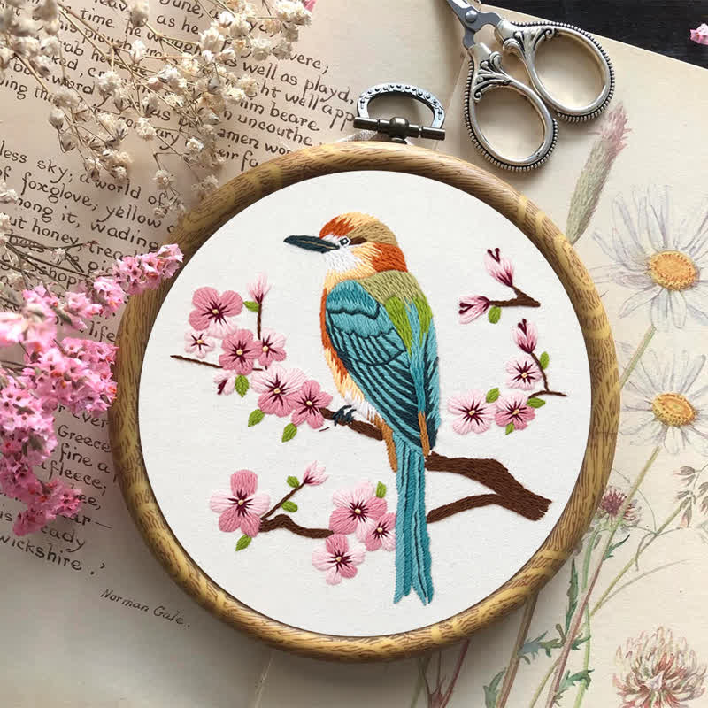 Rubbyoo Embroidery Kit - Birds On Plum Blossom Branch - image 17