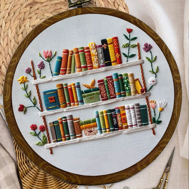Rubbyoo Embroidery Kit - Bookshelf Book Lover DIY Craft Kit  - image 7