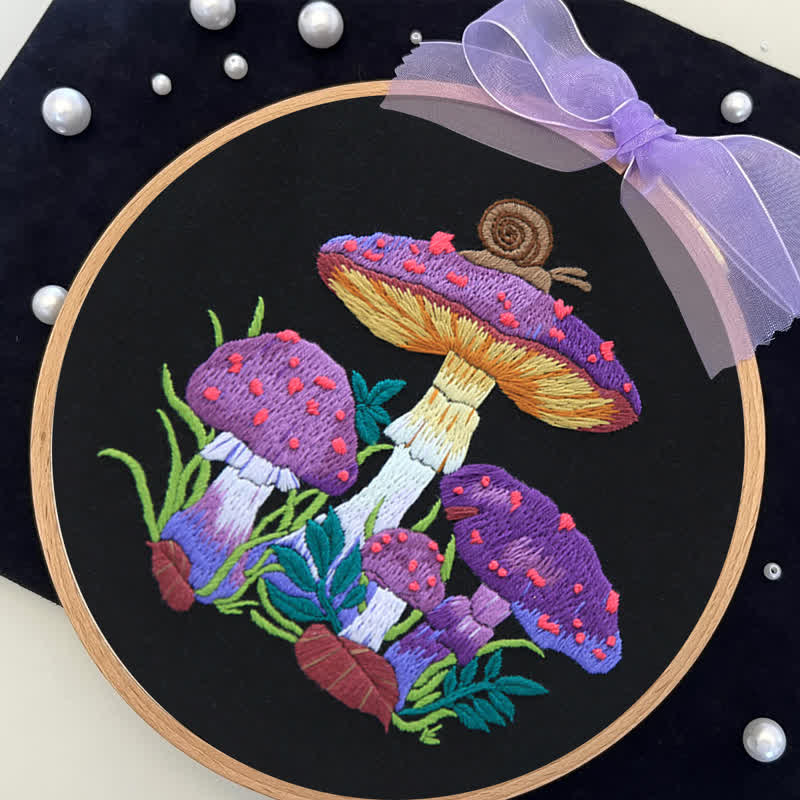 Rubbyoo Embroidery Kit -  Purple Mushroom Fantasy - image 9