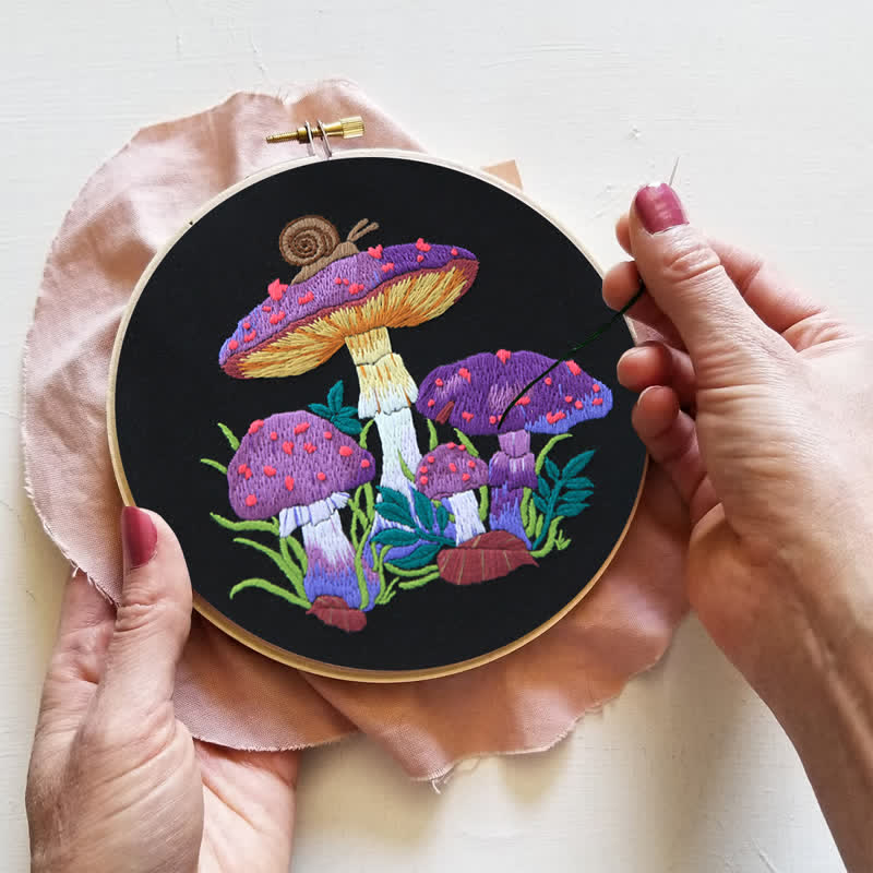 Rubbyoo Embroidery Kit -  Purple Mushroom Fantasy - image 7