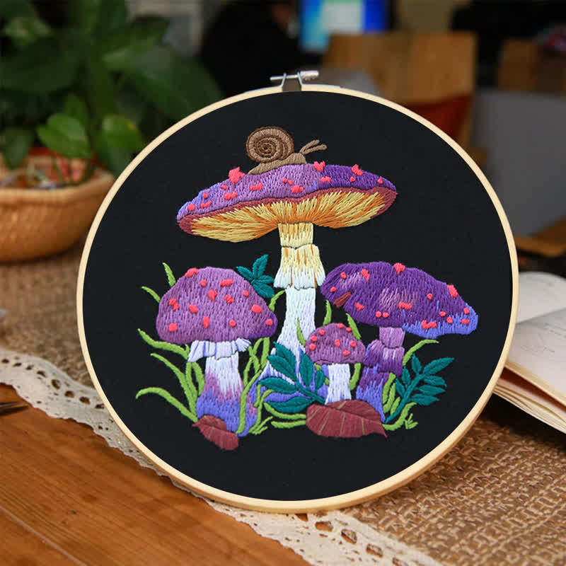 Rubbyoo Embroidery Kit -  Purple Mushroom Fantasy - image 6