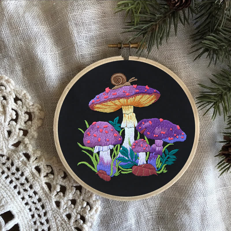 Rubbyoo Embroidery Kit -  Purple Mushroom Fantasy - image 18