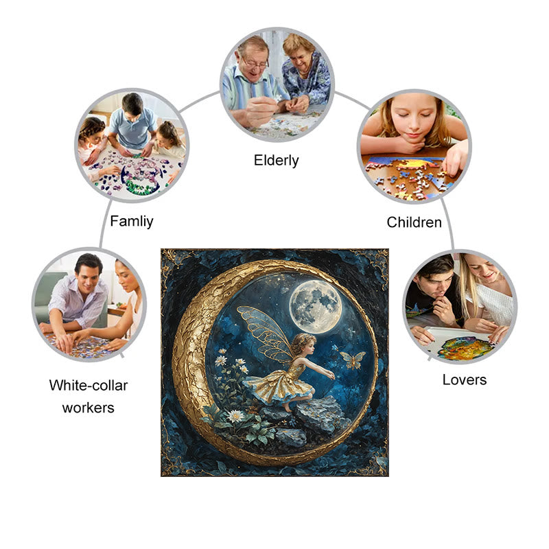 Golden Half Moon - Wooden Jigsaw Puzzle - image 4