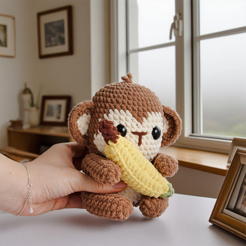 Diy Handmade Little Monkey Crochet Kit - Animal Sewing Craft | Starter Needle Set - image 2