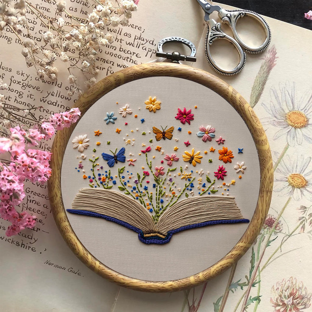 Rubbyoo Embroidery Kit - Butterflies With Blooming Book |  Stitch Set For Beginner  - image 3