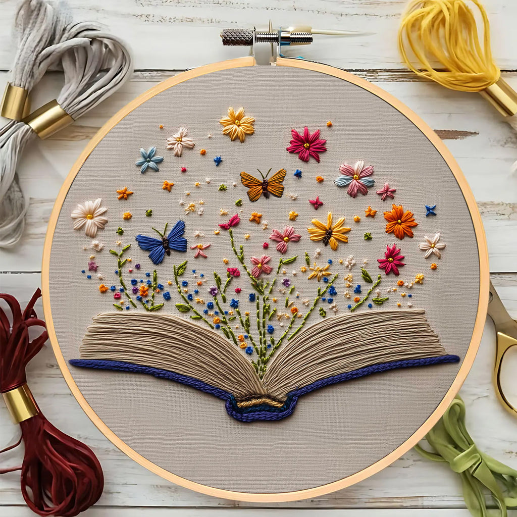 Rubbyoo Embroidery Kit - Butterflies With Blooming Book |  Stitch Set For Beginner  - image 4
