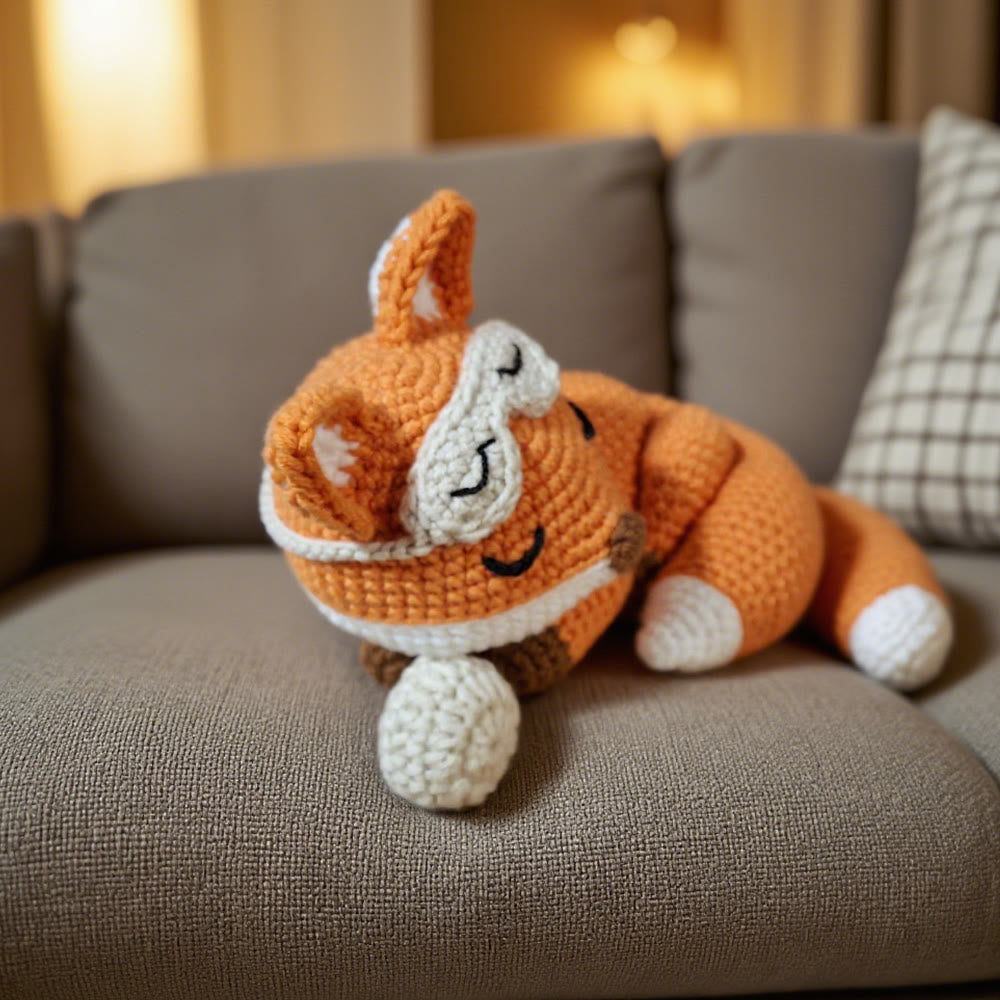 Diy Handmade Sleeping Fox Crochet Kit - Adorable Handmade Craft | Special Needlework For Kids - image 4