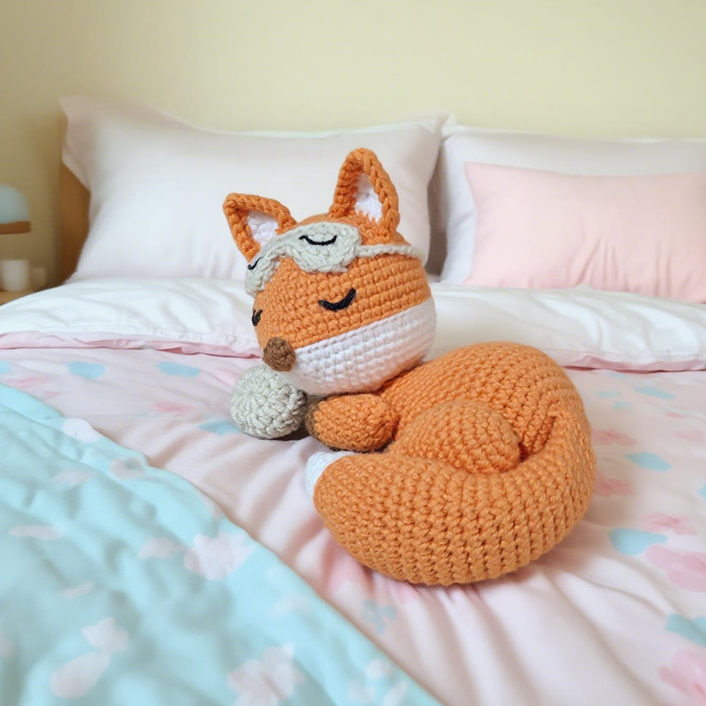 Diy Handmade Sleeping Fox Crochet Kit - Adorable Handmade Craft | Special Needlework For Kids - image 1