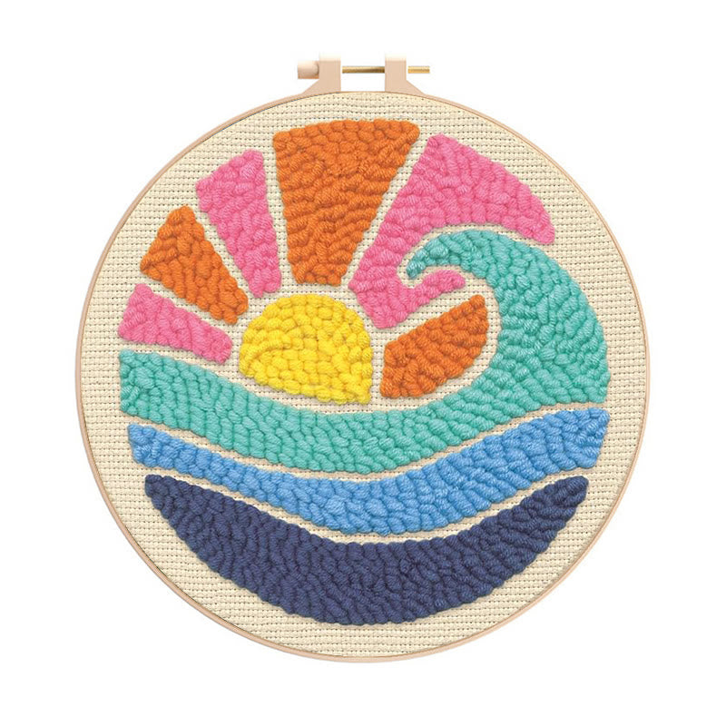Colourful Waves Punch Needle Kit - Starter Sewing Set | Nice Handicraf ...