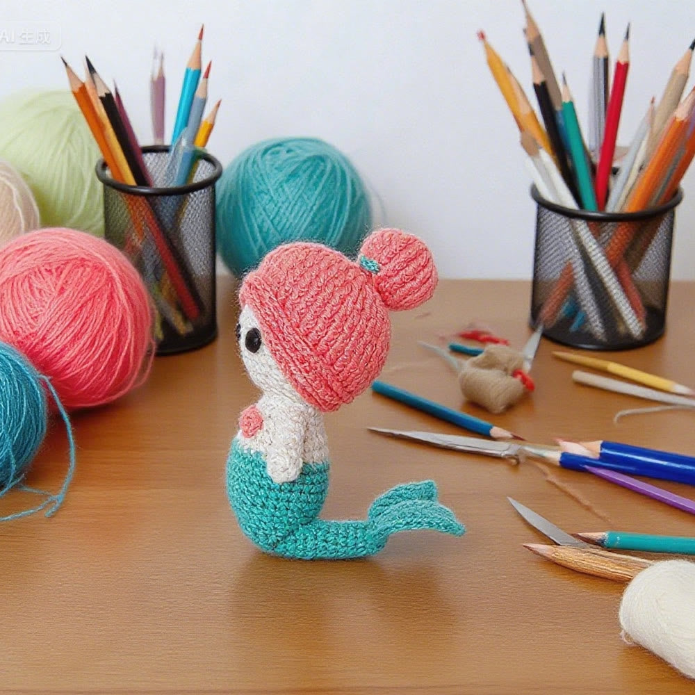 Diy Handmade Mermaid Crochet  Kit - Nice Gifts For Her | Perfect For Bag Pendant - image 4