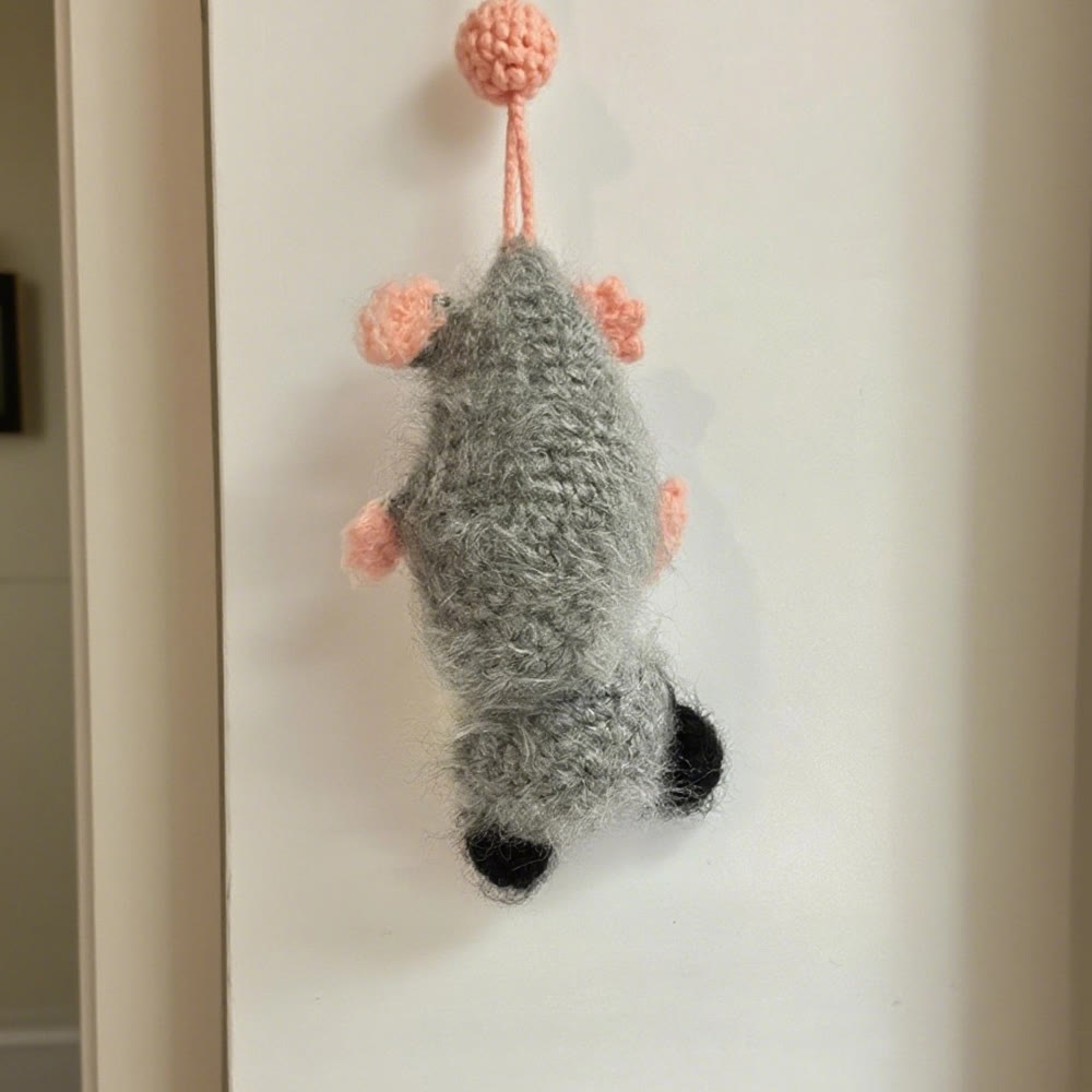 Diy Handmade Plush Opossum Crochet Kit - Car Mirror Hanging Accessory | Creative Crochet Doll  - image 4