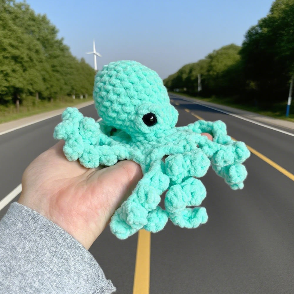 Diy Handmade Rich Colour Octopus Crochet Kit -  Cutest Crochet Collection | Unique Handicraft For Babies - Green - image 1