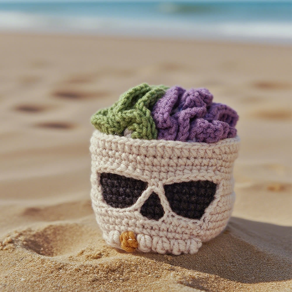 Diy Handmade Skull Coaster Crochet Kit - Easy Needle Work | Creative Home Decoration  - image 3