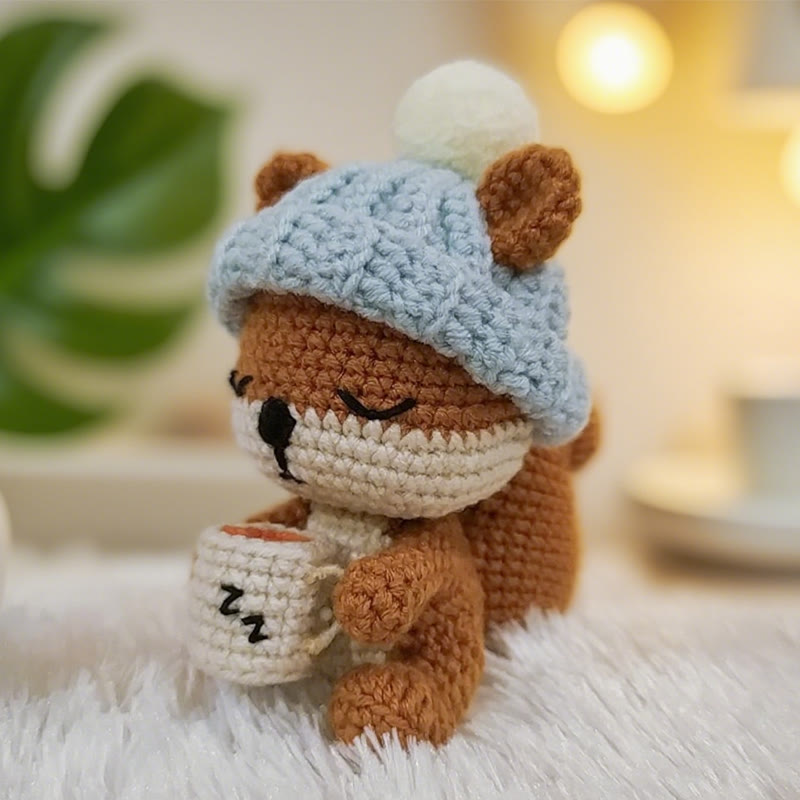 Diy Handmade Sleepy Squirrel Crochet Kit - Cute Sewing Doll | Perfect For Handmade Beginner - image 1