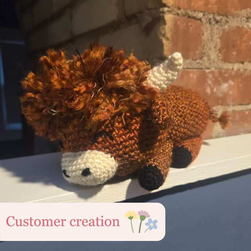 Diy Handmade Lazy Cow Crochet Kit - Cute Needle Handicraft |  Crocheted Doll Gifts - image 4