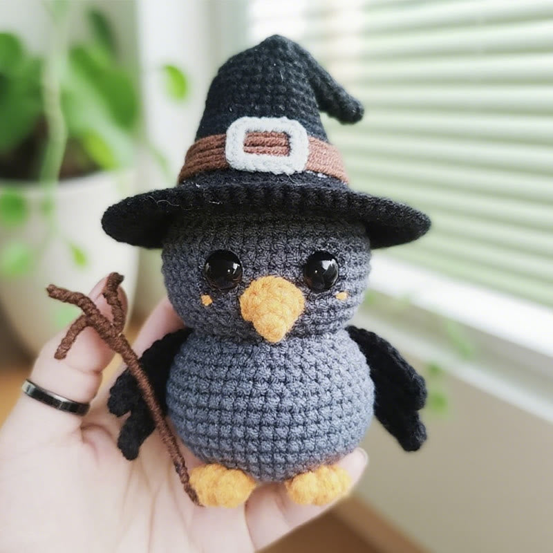 Diy Handmade Magical Wizard Raven Crochet Kit - Perfect Halloweem Gifts | Mini Backpack Accessories - image 1