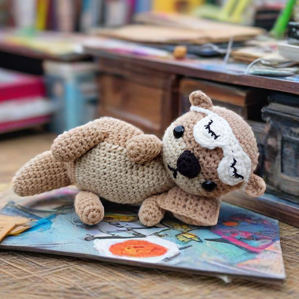Diy Handmade Lying Otter Crochet Kit - Beginner Friendly Crocheted Doll | Perfect Gift For Kids - image 3