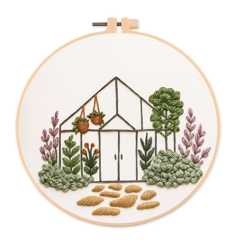 Rubbyoo Embroidery Kit - Beauty Greenhouse | Handmade Craft | Decorative Housewarming Gifts  - 20*20cm - image 1
