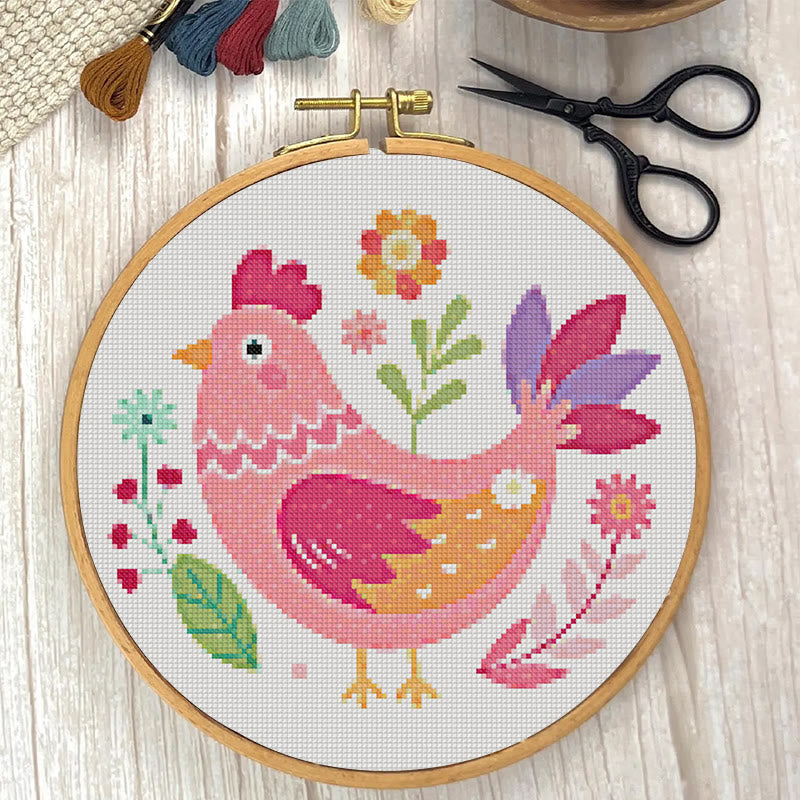  Cross Stitch Kit - Floral Hen | Cosy Sewing Artwork | Wall Hanging Craft - image 6