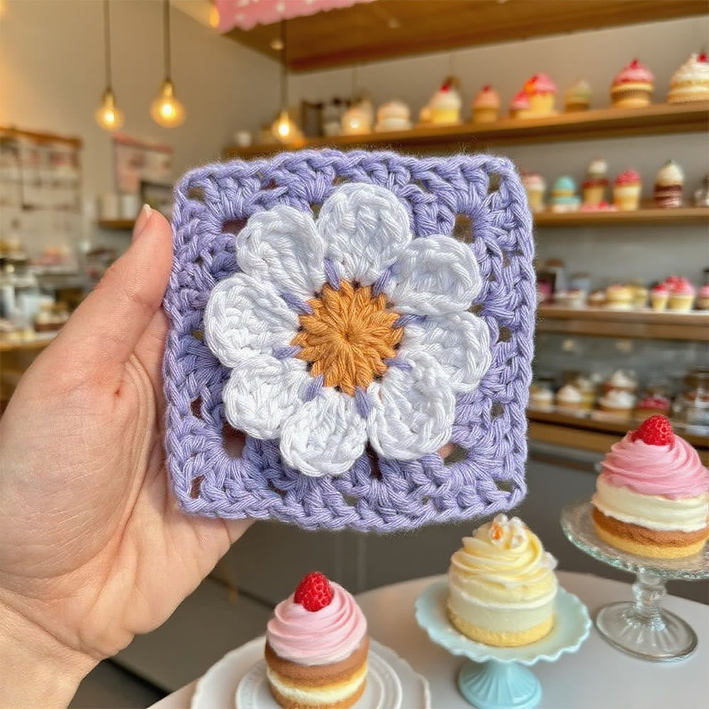 Diy Handmade 3d Flower Coasters Crochet Kit - Floral Granny Square Craft  | Perfect For Diy Project  - Diy Handmade 3d Flower Coasters Crochet Kit - image 0