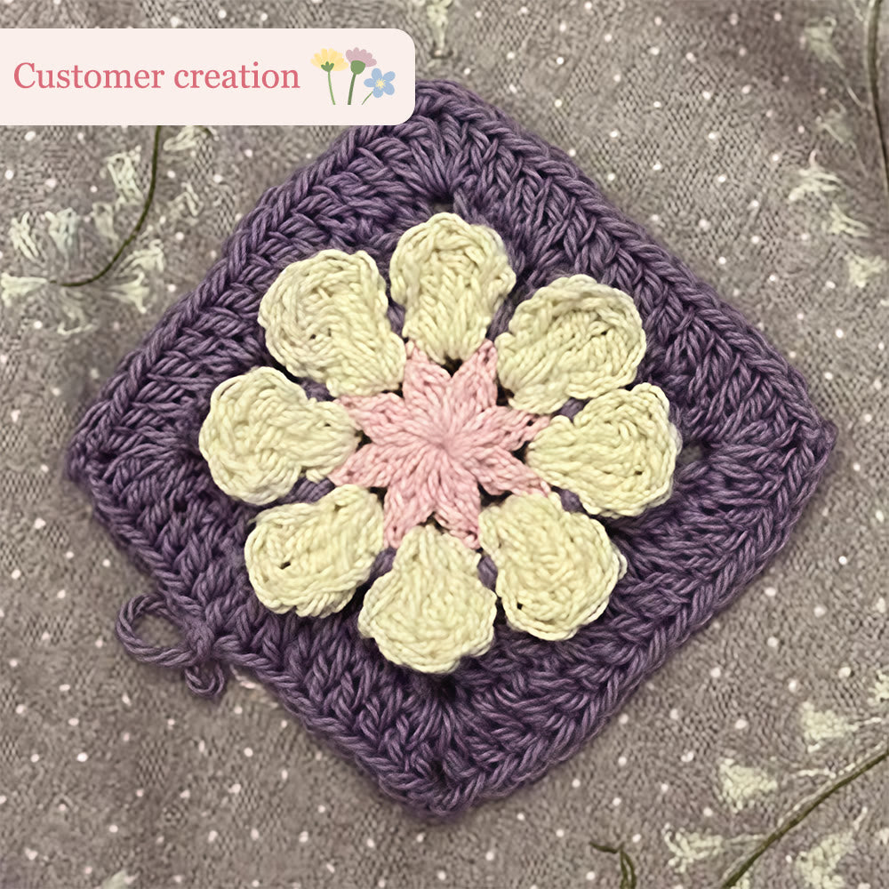 Diy Handmade 3d Flower Coasters Crochet Kit - Floral Granny Square Craft  | Perfect For Diy Project  - image 5