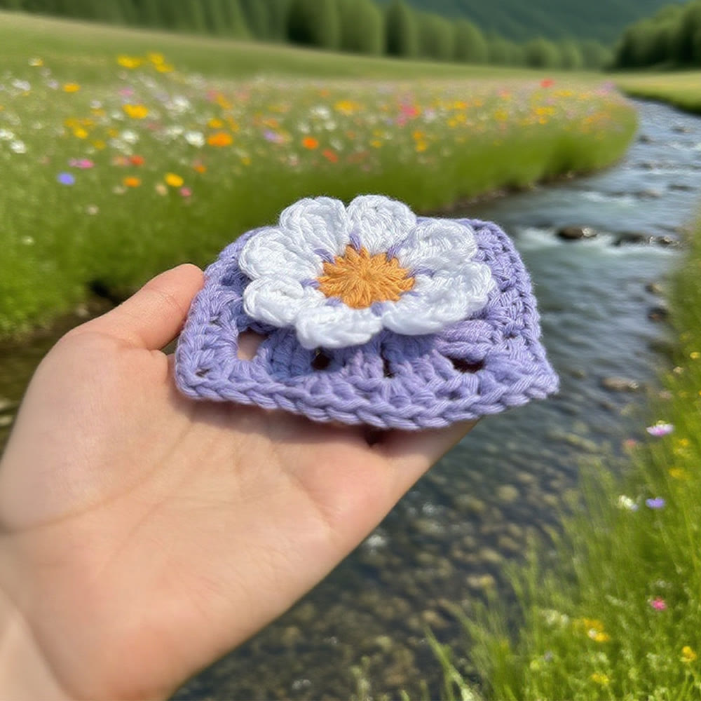 Diy Handmade 3d Flower Coasters Crochet Kit - Floral Granny Square Craft  | Perfect For Diy Project  - image 3
