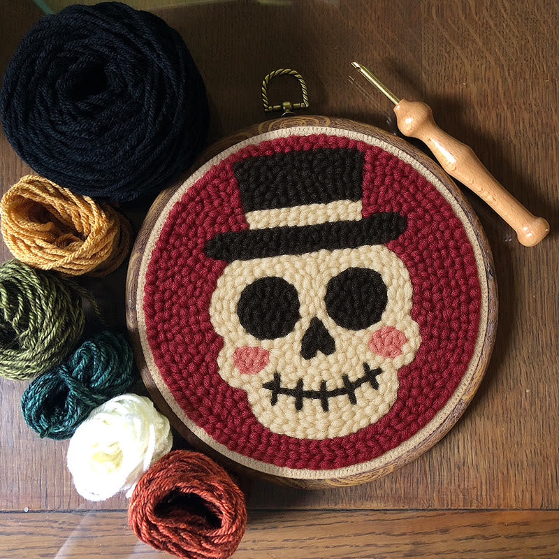 Halloween Skull Punch Needle Kit - Diy Yarn Art | Holiday Home Decor - image 6