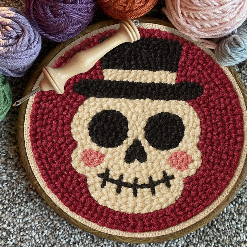 Halloween Skull Punch Needle Kit - Diy Yarn Art | Holiday Home Decor - image 7