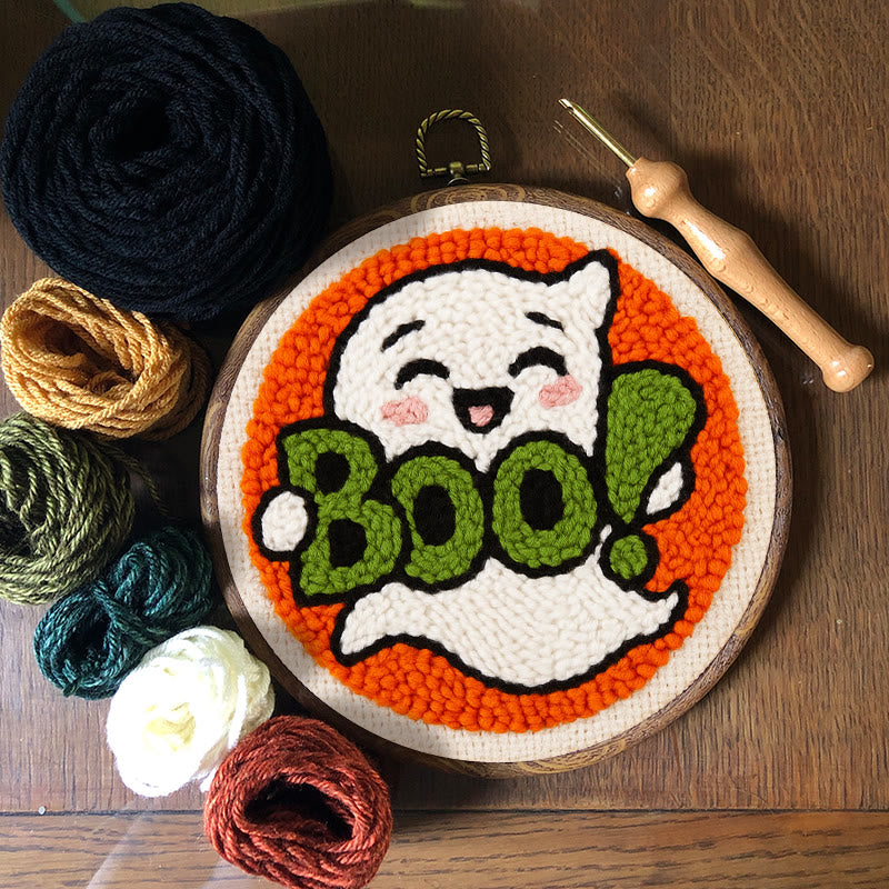 Boo Ghost Punch Needle Kit - Creative Yarn Craft |  Special Desk Decoration - image 8