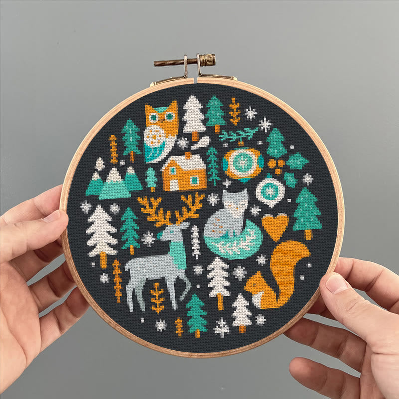  Cross Stitch Kit - Christmas Forest | Unique Holiday Ornament | Easy Handmade Needlecraft - image 7
