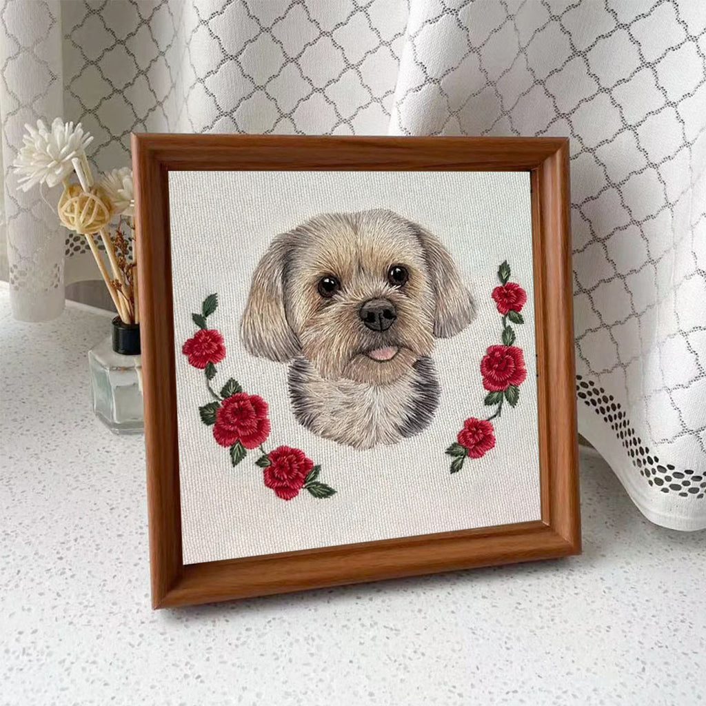 Rubbyoo Embroidery Kit - Puppy With Roses | Birthday Gifts For Dog Lovers | Cute Animal Craft  - Embroidery Kit Plus An Extra Frame - image 9