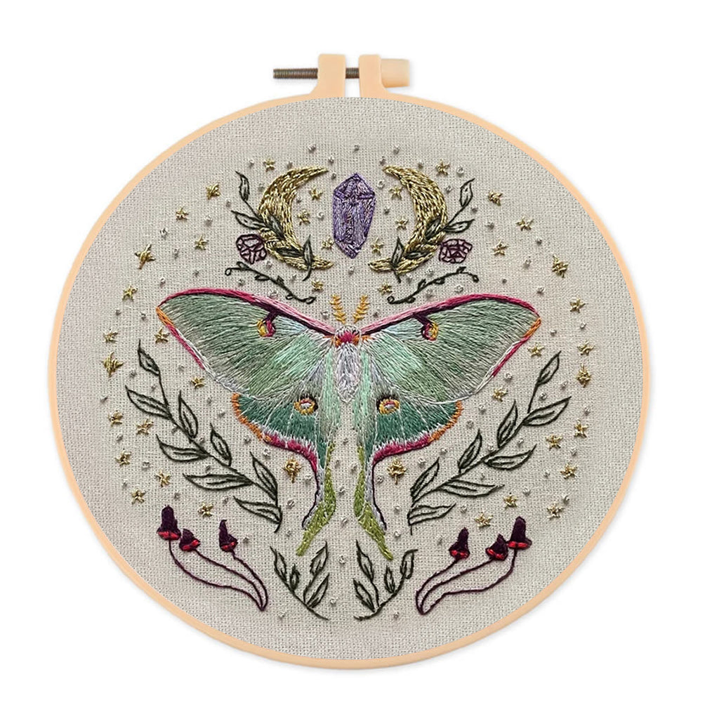 Rubbyoo Embroidery Kit - Luna Butterfly | Diy Art Handicraft | Insect Sewing Project  - 20*20cm - image 1