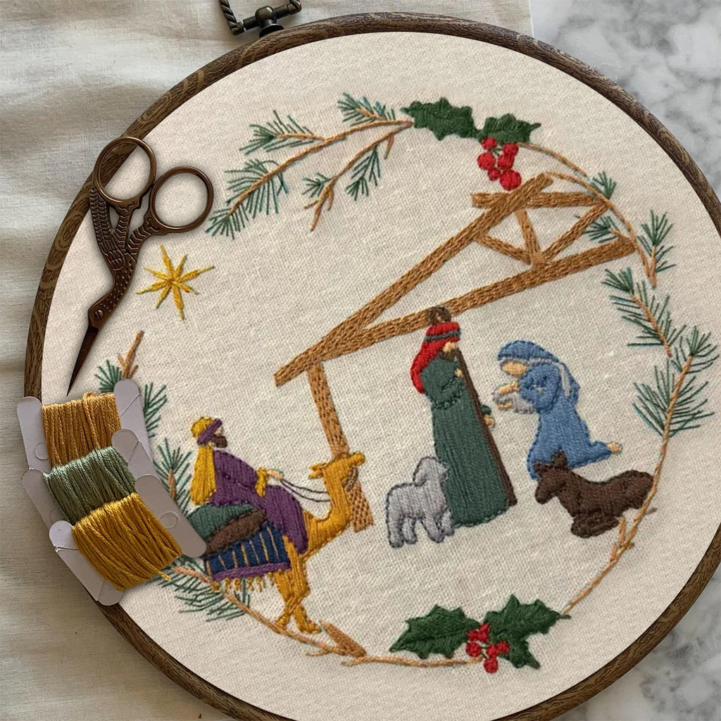 Rubbyoo Embroidery Kit - Christmas Nativity | Diy Christmas Wall Decor | Easy Needlework For Beginner - image 5