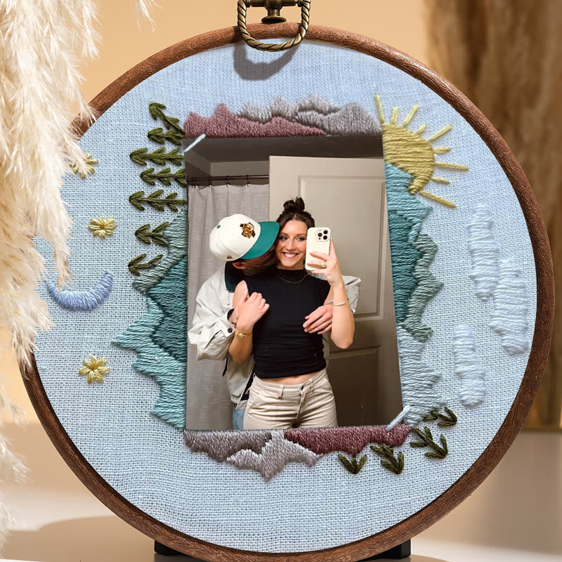 Rubbyoo Embroidery Photo Frame Kit - Day And Night | Diy Memorial Collection | Perfect Valentine's Gift - image 4
