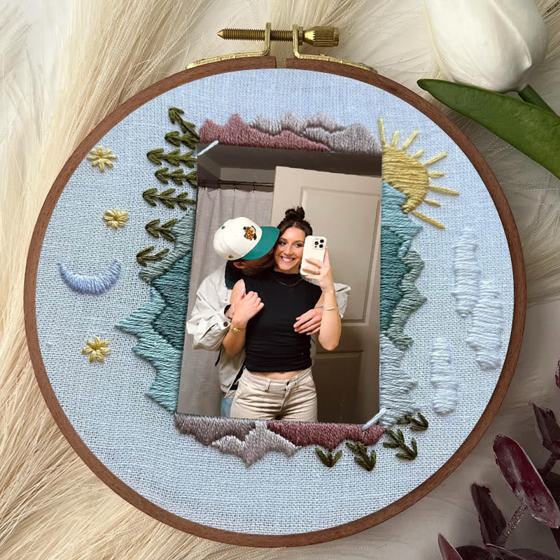 Rubbyoo Embroidery Photo Frame Kit - Day And Night | Diy Memorial Collection | Perfect Valentine's Gift - image 3