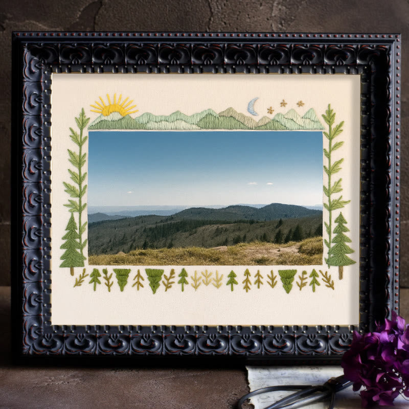 Rubbyoo Embroidery Photo Frame Kit - Mountain Range | Whimsy Handmade Needlework | Perfect Home Decor  - image 9