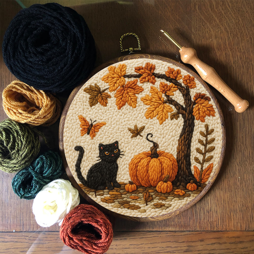 Halloween Autumn Punch Needle Kit - Diy Punch Needle Coaster | Halloween Pumpkin Handicraft | Easy Festival Decoration - image 6