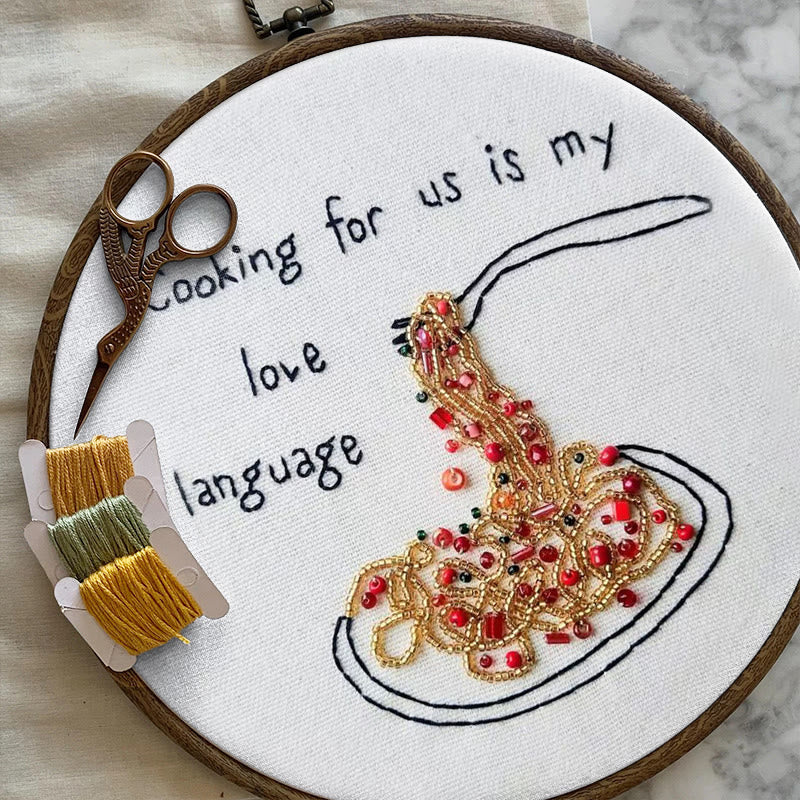 Rubbyoo Bead Embroidery Kit - Cooking Love| Creative Decoration Art | Perfect For Pasta Lovers  - image 1