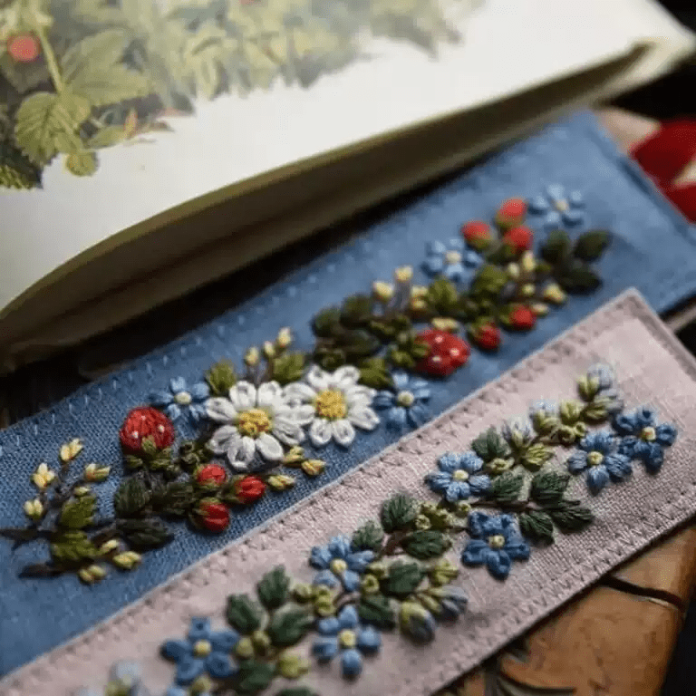 Embroidery Floral Bookmark Kit | Perfect Gifts For Book Lovers | Diy Handmade Artwork - image 2