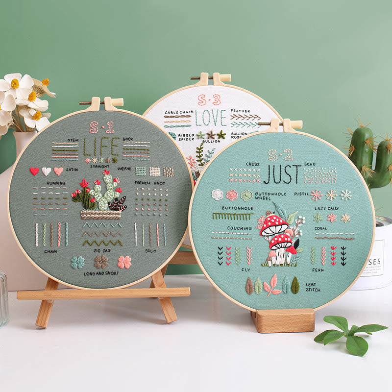 Rubbyoo 3-piece Embroidery Starter Kit  - Floral And Botanical Pattern | Easy Stitch Handicraft | Perfect For Needlework Beginner  - image 1