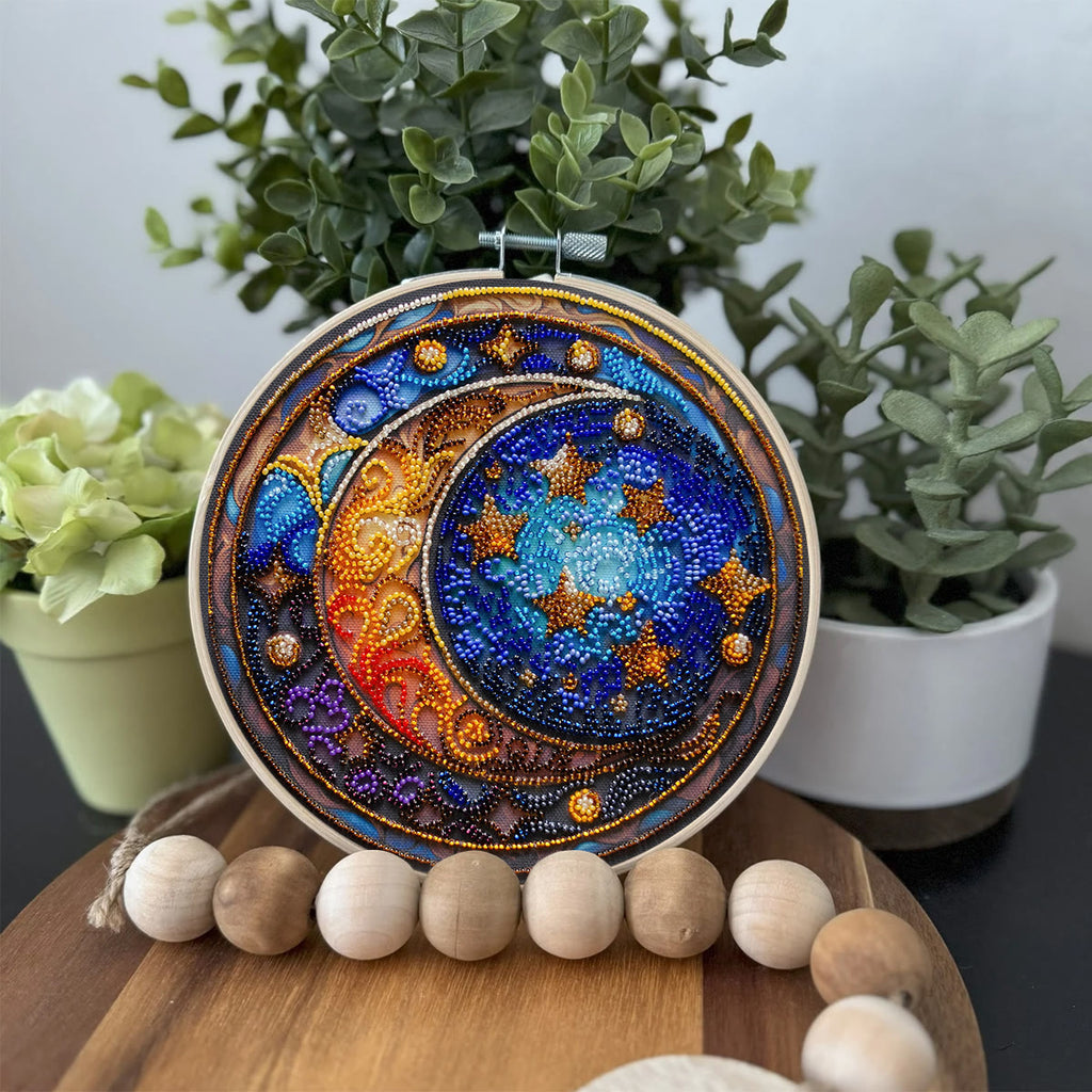 Rubbyoo Bead Embroidery Kit - Moom And Star | Diy Celestial Craft | Unique Celestial Art - image 3