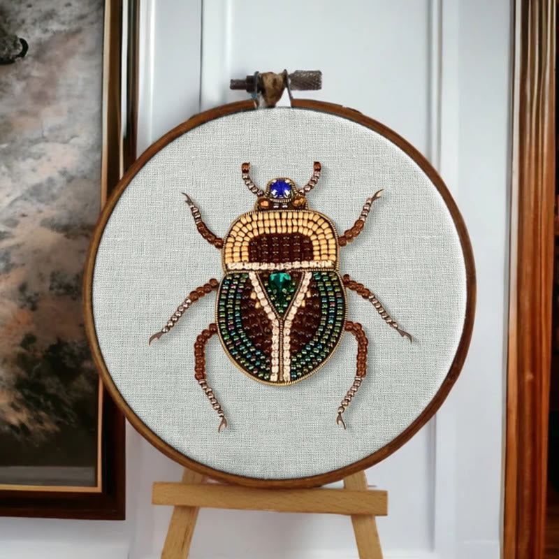 Rubbyoo Bead Embroidery Kit - Scarab Beetle | Diy Handmade Stitchwork | Easy Craft For Adults - 15cm*15cm - image 4